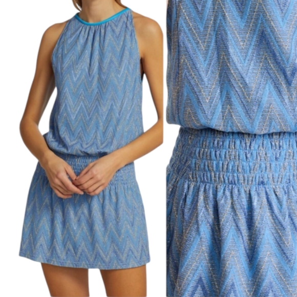 NWT Ramy Brook Lurex Paris Sleeveless Mini Dress. Size Medium - Picture 3 of 9